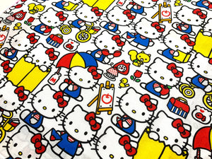 Hello Kitty at Play - White Fabric - 1/2 Meter - Cotton Fabric