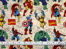 Charger l&#39;image dans la galerie, Marvel Comics - Cream Fabric - 1/2 Meter - Cotton Fabric
