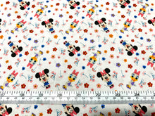 Load image into Gallery viewer, Disney - The Day of the Little World Collection - Minnie &amp; Daisy - White Fabric - 1/2 Meter - Cotton Fabric
