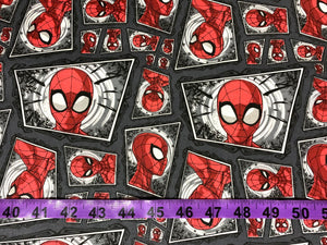 Marvel Spiderman Comic Swirl CP71187 Fabric - 1/2 Meter - Cotton Fabric