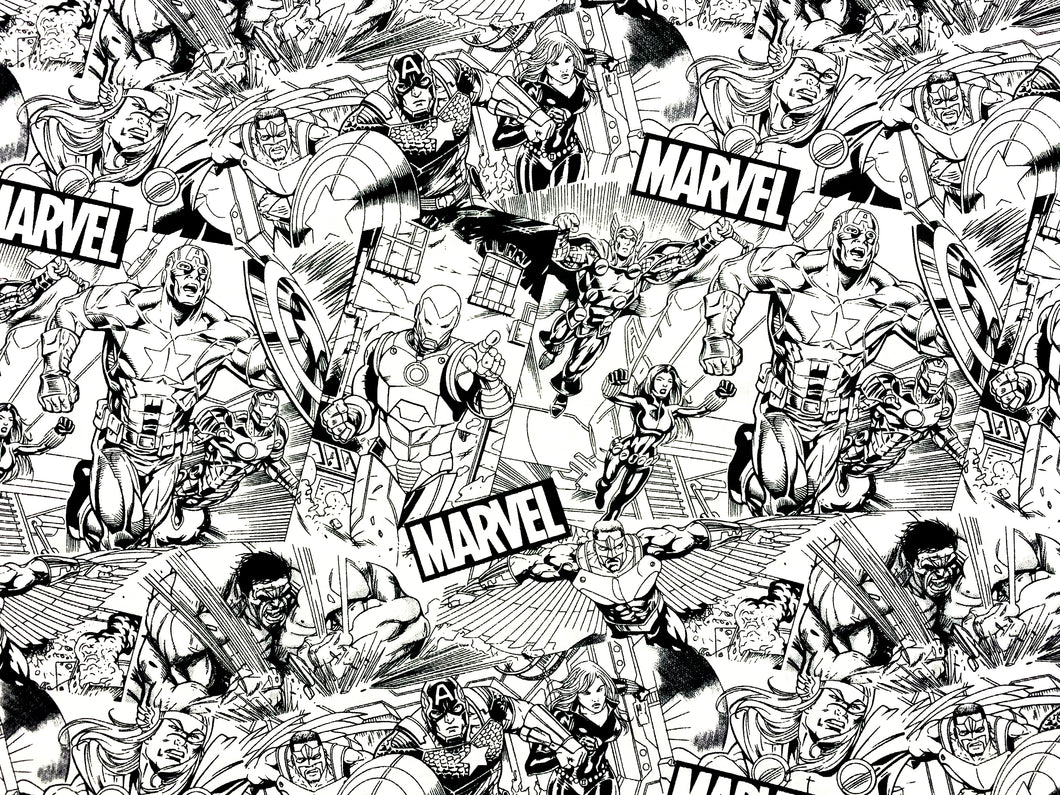 Marvel Avengers Sketch CP73228 Fabric - 1/2 Meter - Cotton Fabric