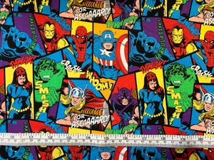 Marvel Comic Frames - Multi Fabric - 1/2 Meter - Cotton Fabric