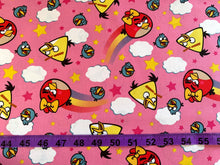 Charger l&#39;image dans la galerie, Angry birds Pink Fabric - 1/2 Meter - Cotton Fabric
