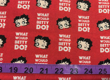 Charger l&#39;image dans la galerie, Betty Boop Collection III - What Would Betty Do - Red Fabric - 1/2 Meter - Cotton Fabric
