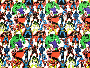 Marvel Retro Pack - White Fabric - 1/2 Meter - Cotton Fabric