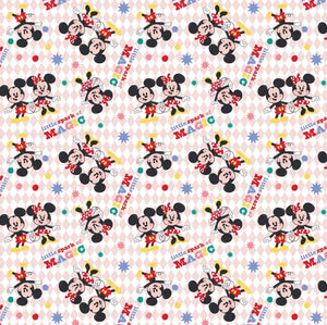 Character Nursery - Mickey Mouse Magic - Pink Fabric - 1/2 Meter - Cotton Fabric