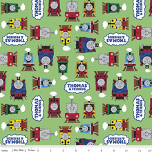 Charger l&#39;image dans la galerie, Thomas and Friends Green Fabric - 1/2 Meter - Cotton Fabric
