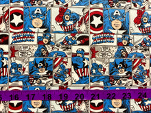 Load image into Gallery viewer, Marvel Capitaine America Comic Strip Fabric - 1/2 Meter - Cotton Fabric
