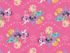 My Little Pony Pink Fabric - 1/2 Meter - Knit Fabric