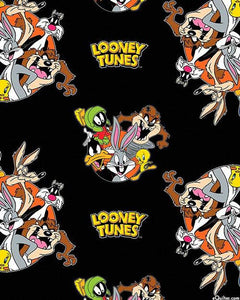 Looney Tunes BLack Fabric - 1/2 Meter - Cotton Fabric