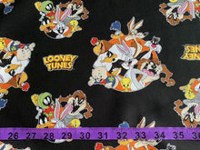 Load image into Gallery viewer, Looney Tunes BLack Fabric - 1/2 Meter - Cotton Fabric
