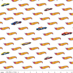 Hot Wheels C9752 White Fabric - 1/2 Meter - Cotton Fabric