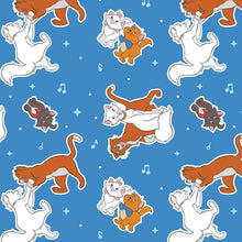 Charger l&#39;image dans la galerie, Aristocats Toss Blue 85030202 Fabric - 1/2 Meter - Cotton Fabric
