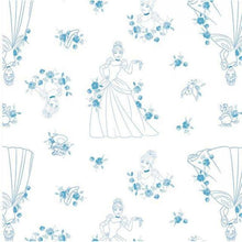 Charger l&#39;image dans la galerie, Cinderella - White Fabric - 1/2 Meter - Cotton Fabric
