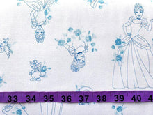 Charger l&#39;image dans la galerie, Cinderella - White Fabric - 1/2 Meter - Cotton Fabric
